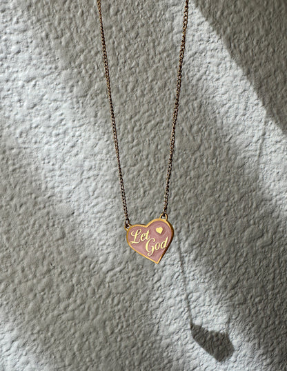 Enamel Let God Necklace