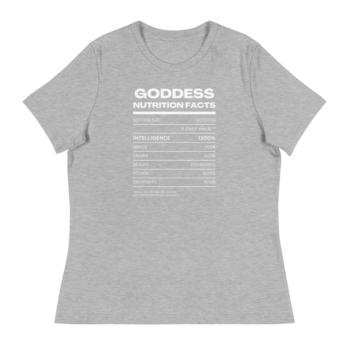 Goddess Nutrition Facts Tee x White