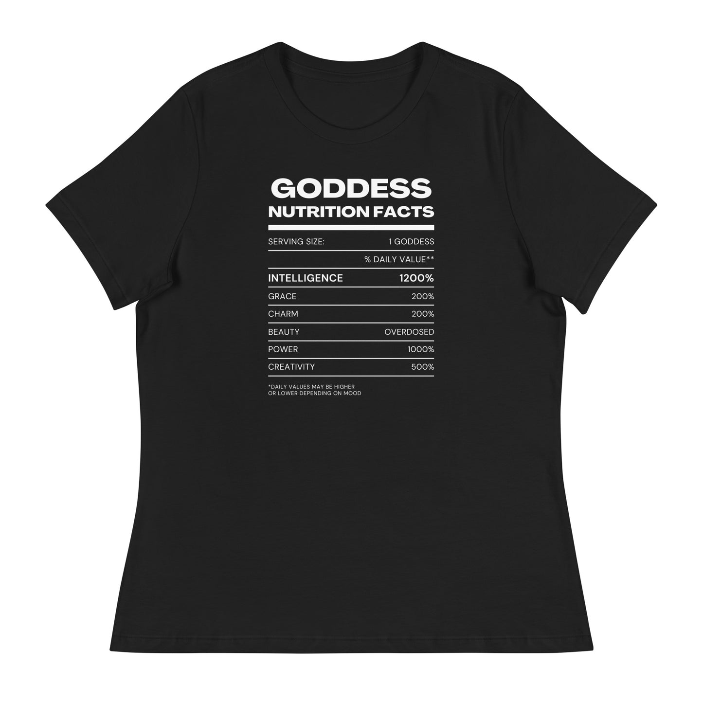 Goddess Nutrition Facts Tee x White