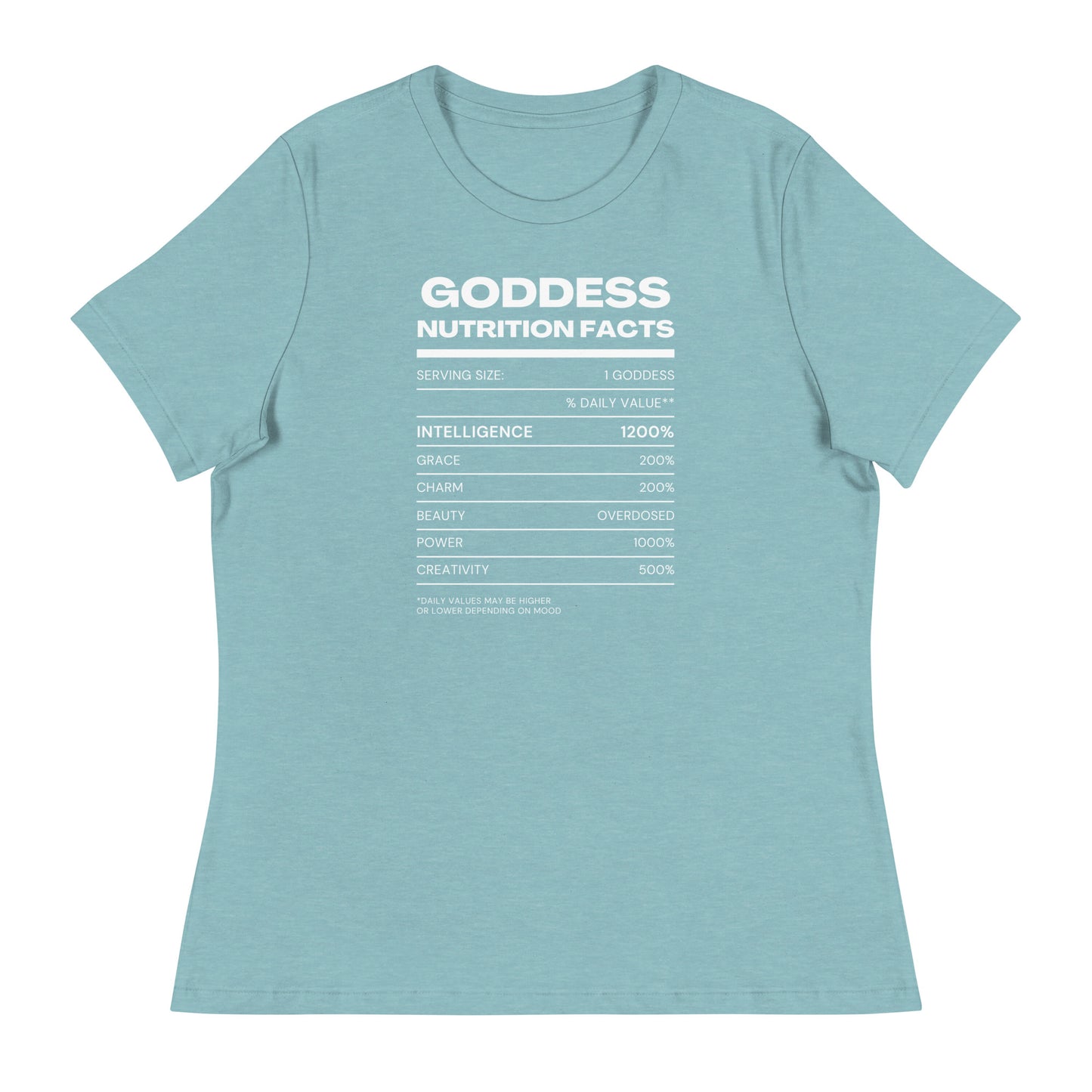 Goddess Nutrition Facts Tee x White