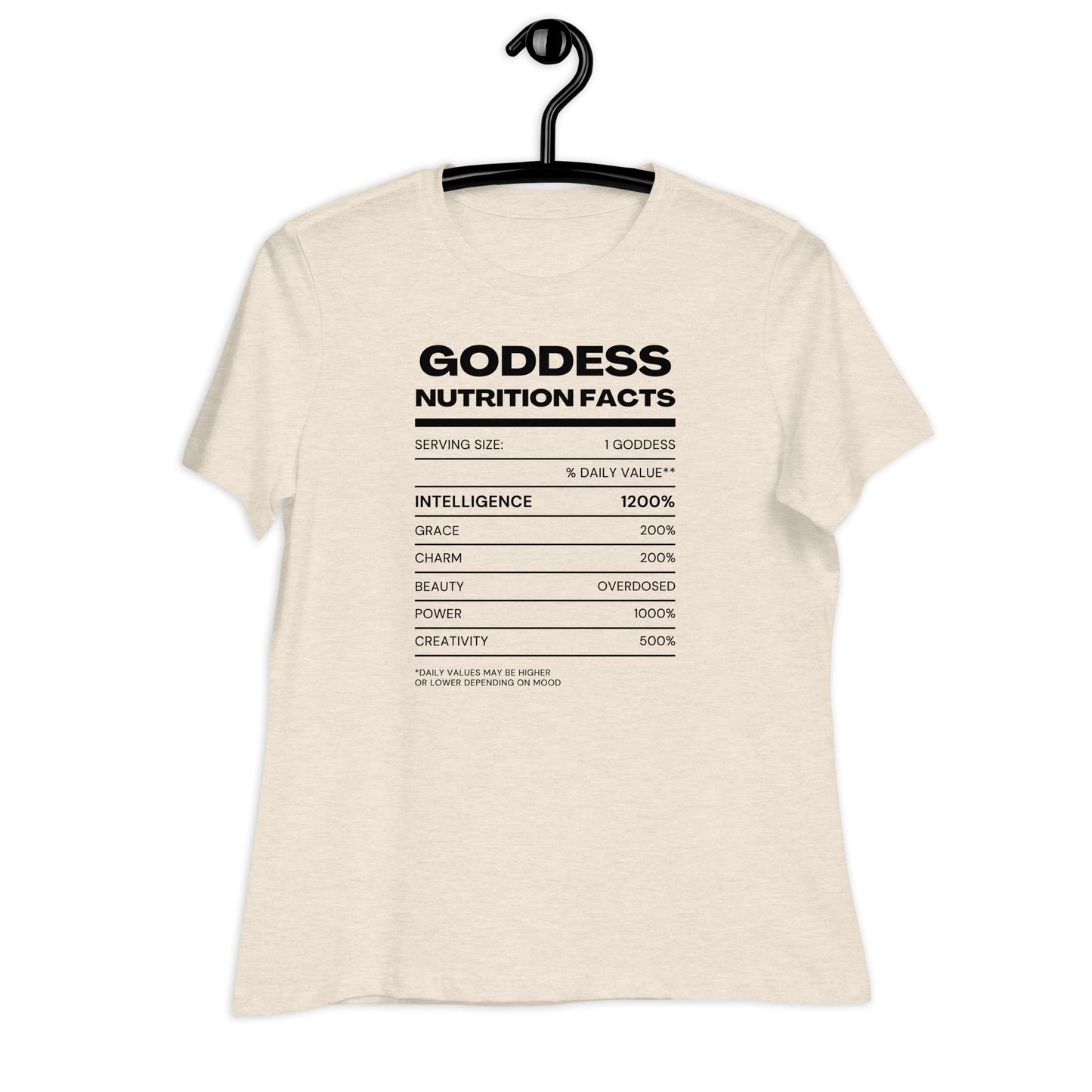 Goddess Nutrition Facts Tee x Black