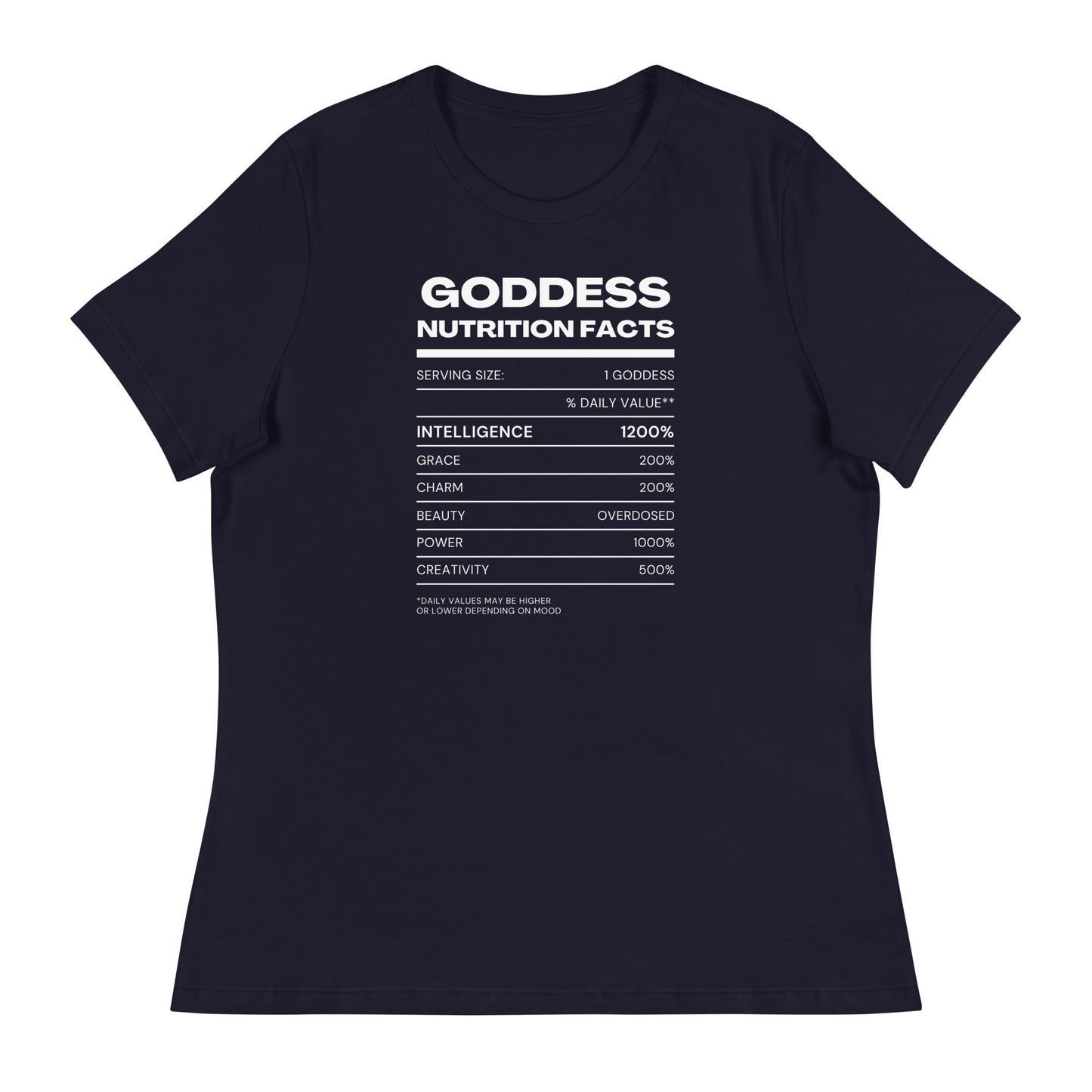 Goddess Nutrition Facts Tee x White