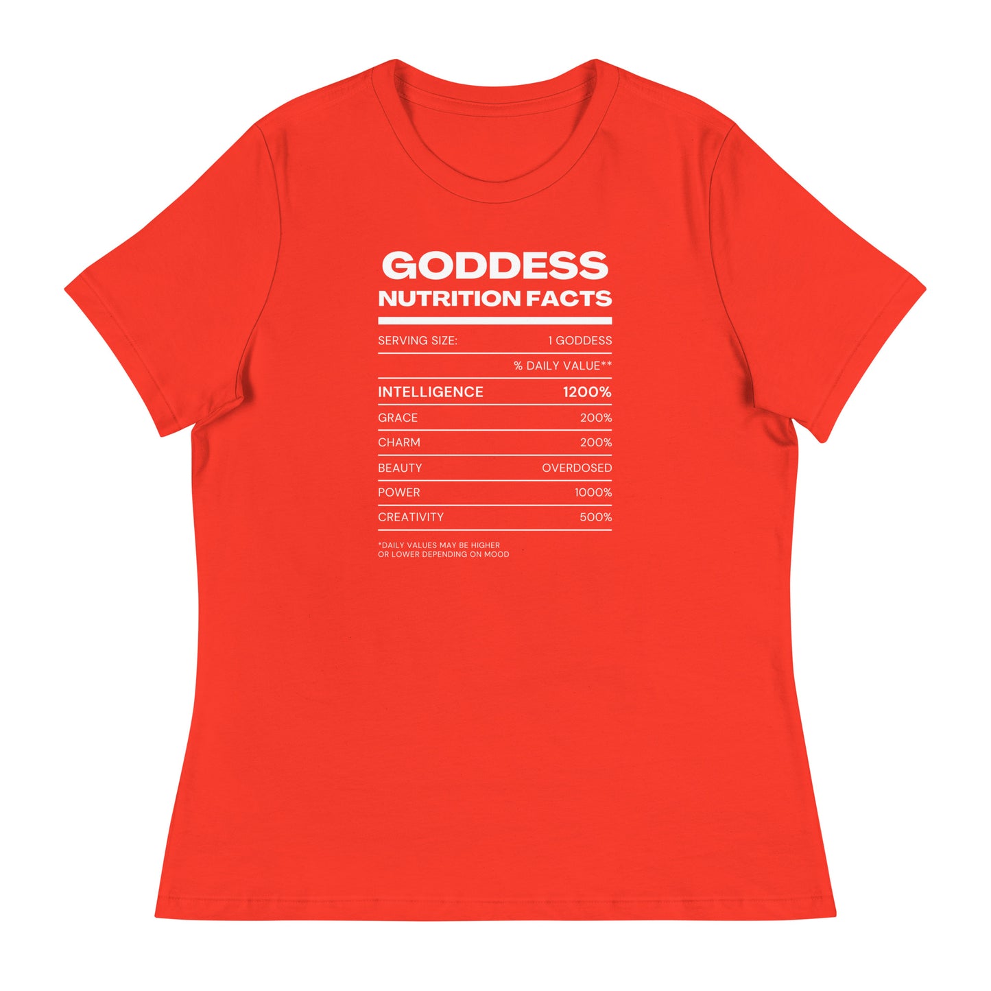 Goddess Nutrition Facts Tee x White